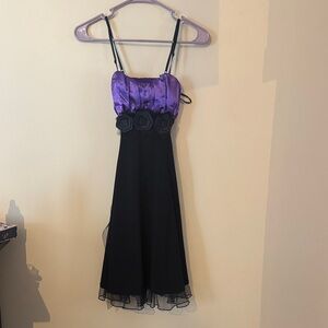 Snap Purple and Black Midi Dress